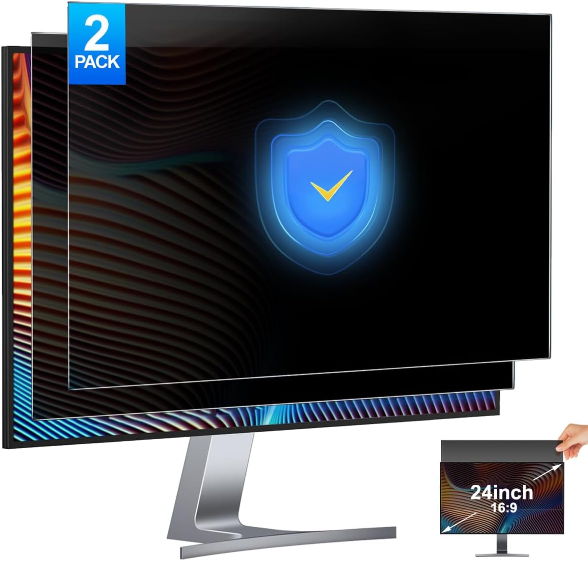 Privacy Filter 2Pack - 2-pack 24 inch computer privacyschermfilter anti-spion