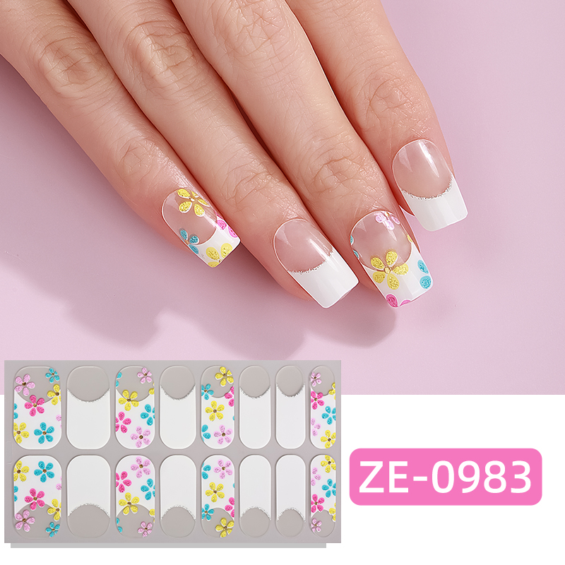 Full Cover Adhesive - 16 Tips Gradient Marble Full Cover