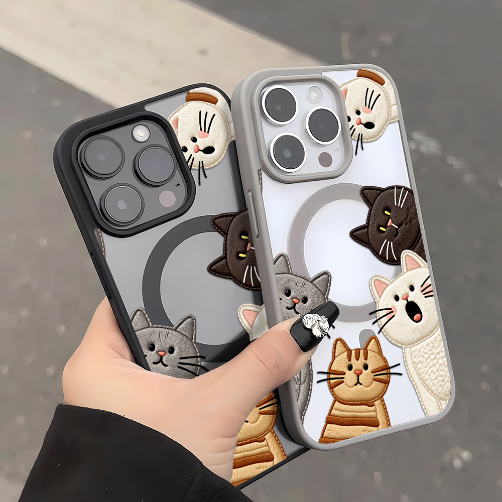 Schattig nep-borduurwerk katte - Apple Iphone 15 Pro Max recensie en prijs